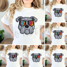 Load image into Gallery viewer, BULLDOG Tie Die Aviator Mascots Direct To Film (DTF) Transfers