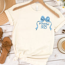 Load image into Gallery viewer, She Is Clothed… Prov 31:25 Coquette Bow Direct To Film (DTF) Transfer