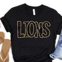 Load image into Gallery viewer, Assorted Teams Black & Vegas Gold Faux Embroidery &  Sequins Direct To Film (DTF) Transfers