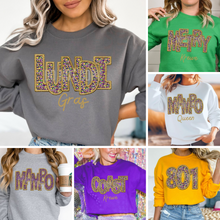 Load image into Gallery viewer, Assorted Flat Shimmer Mardi Gras KBD OG Filled Embroidery Direct To Film (DTF) Transfers