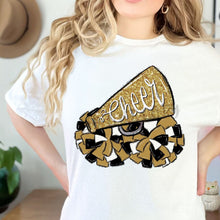 Load image into Gallery viewer, Assorted Cheer Megaphone and Poms Glitter Direct To Film (DTF) Transfers