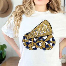 Load image into Gallery viewer, Assorted Cheer Megaphone and Poms Glitter Direct To Film (DTF) Transfers