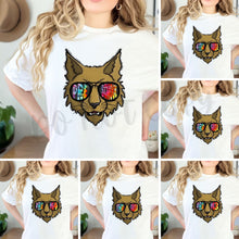 Load image into Gallery viewer, BOBCAT Tie Die Aviator Mascots Direct To Film (DTF) Transfers