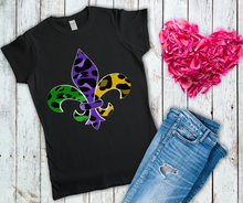 Load image into Gallery viewer, Leopard Fleur de Lis High Heat Full Color Super Soft Screen Print RTS