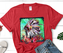 Load image into Gallery viewer, Watercolor Headdress High Heat Full Color Soft Screen Print RTS