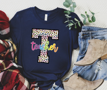 Load image into Gallery viewer, Assorted Bright Leopard Letter Title or Grade Direct To Film (DTF) Transfer