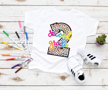 Load image into Gallery viewer, Assorted Bright Leopard Letter Title or Grade Direct To Film (DTF) Transfer