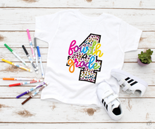 Load image into Gallery viewer, Assorted Bright Leopard Letter Title or Grade Direct To Film (DTF) Transfer