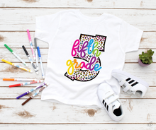 Load image into Gallery viewer, Assorted Bright Leopard Letter Title or Grade Direct To Film (DTF) Transfer