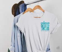 Load image into Gallery viewer, Embrace Differences Autism Awareness High Heat Full Color Super Soft Screen Print RTS
