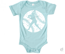 Load image into Gallery viewer, Distressed Ball Player High Heat Single Color Soft Screen Print RTS