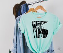 Load image into Gallery viewer, Play Ball High Heat Single Color BLACK Soft Screen Print RTS