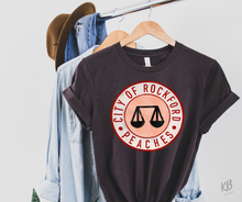 Load image into Gallery viewer, City of Rockford Peaches Distressed High Heat Full Color Soft Screen Print RTS