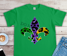 Load image into Gallery viewer, Leopard Fleur de Lis High Heat Full Color Super Soft Screen Print RTS
