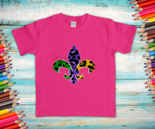 Load image into Gallery viewer, Leopard Fleur de Lis High Heat Full Color Super Soft Screen Print RTS