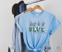 Load image into Gallery viewer, Light It Up Blue Autism Awareness High Heat Full Color Super Soft Screen Print RTS