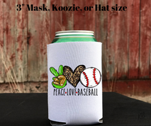 Load image into Gallery viewer, Peace, Love, Baseball High Heat Full Color Soft Screen Print RTS