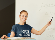 Load image into Gallery viewer, Peace Out School Distressed Single Color WHITE Super Soft High Heat Screen Print RTS