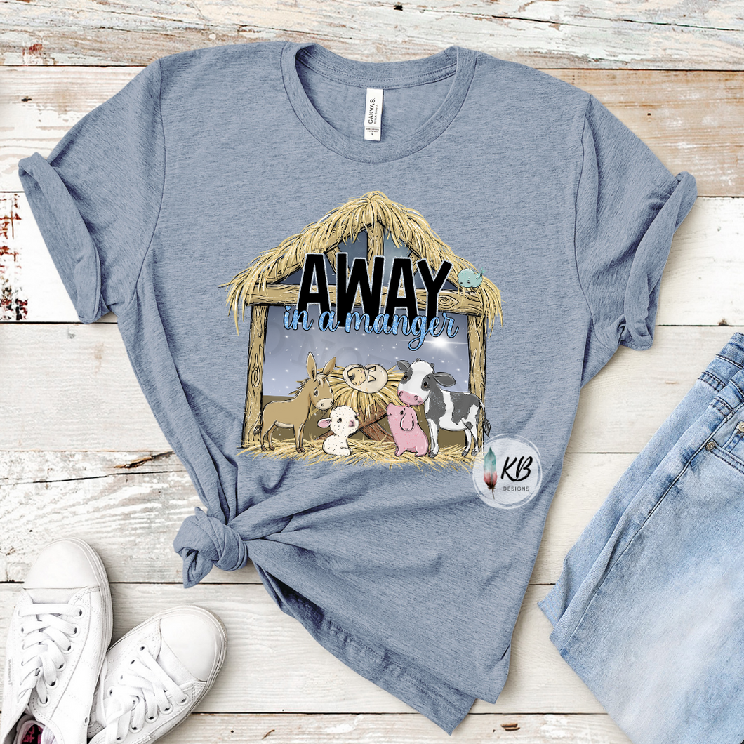 Away In A Manger Full Color High Heat RTS CLEARANCE