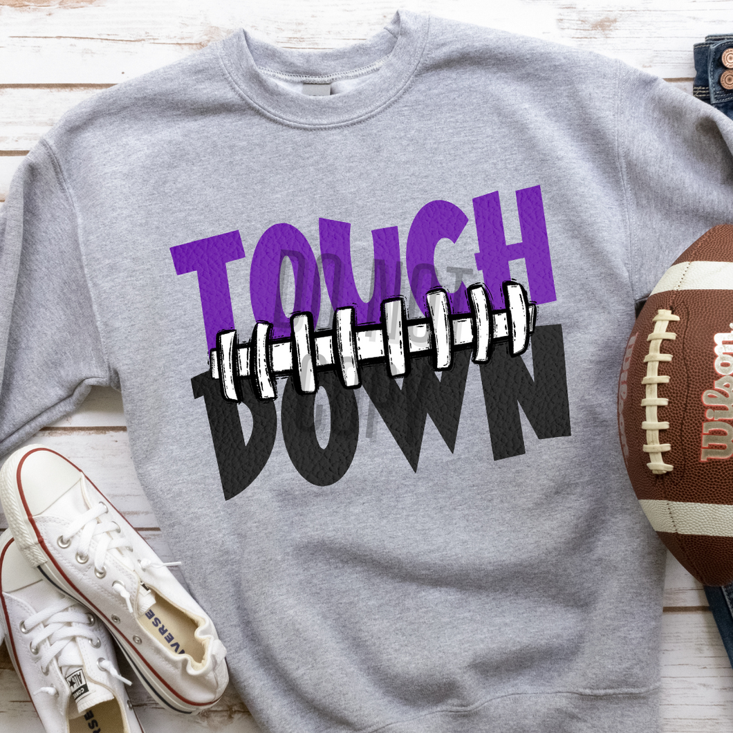 Touch Down Football Seams Purple & Black