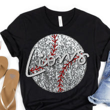 Load image into Gallery viewer, Assorted Faux Sequin &amp; Embroidery BASEBALL [Team] Direct To Film (DTF) Transfers
