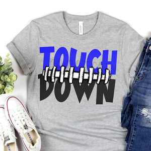 Touch Down Football Seams Royal Blue & Black