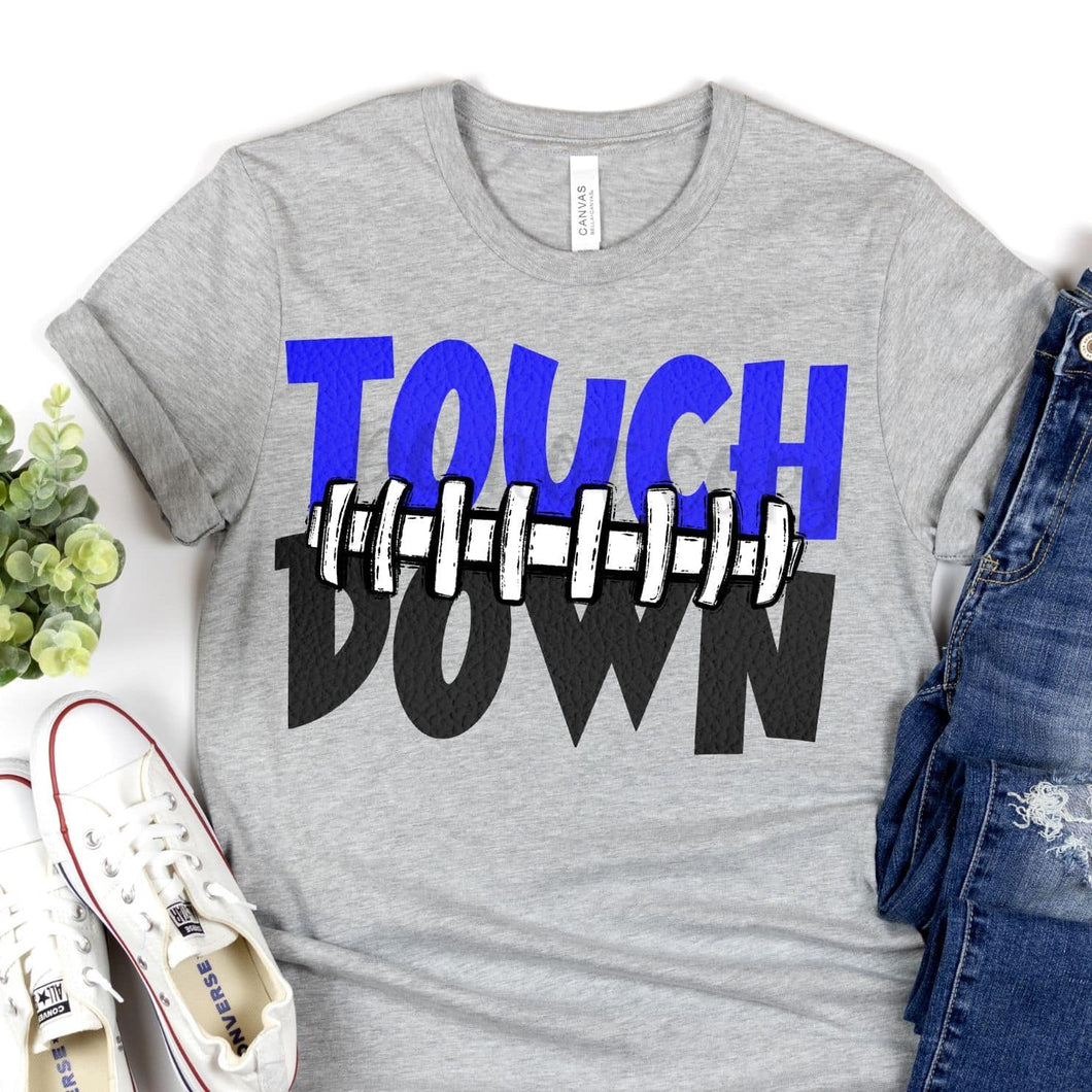 Touch Down Football Seams Royal Blue & Black