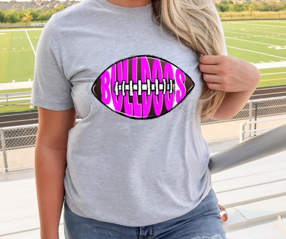 BULLDOGS Inlay Football Hot Pink Digital Downloads