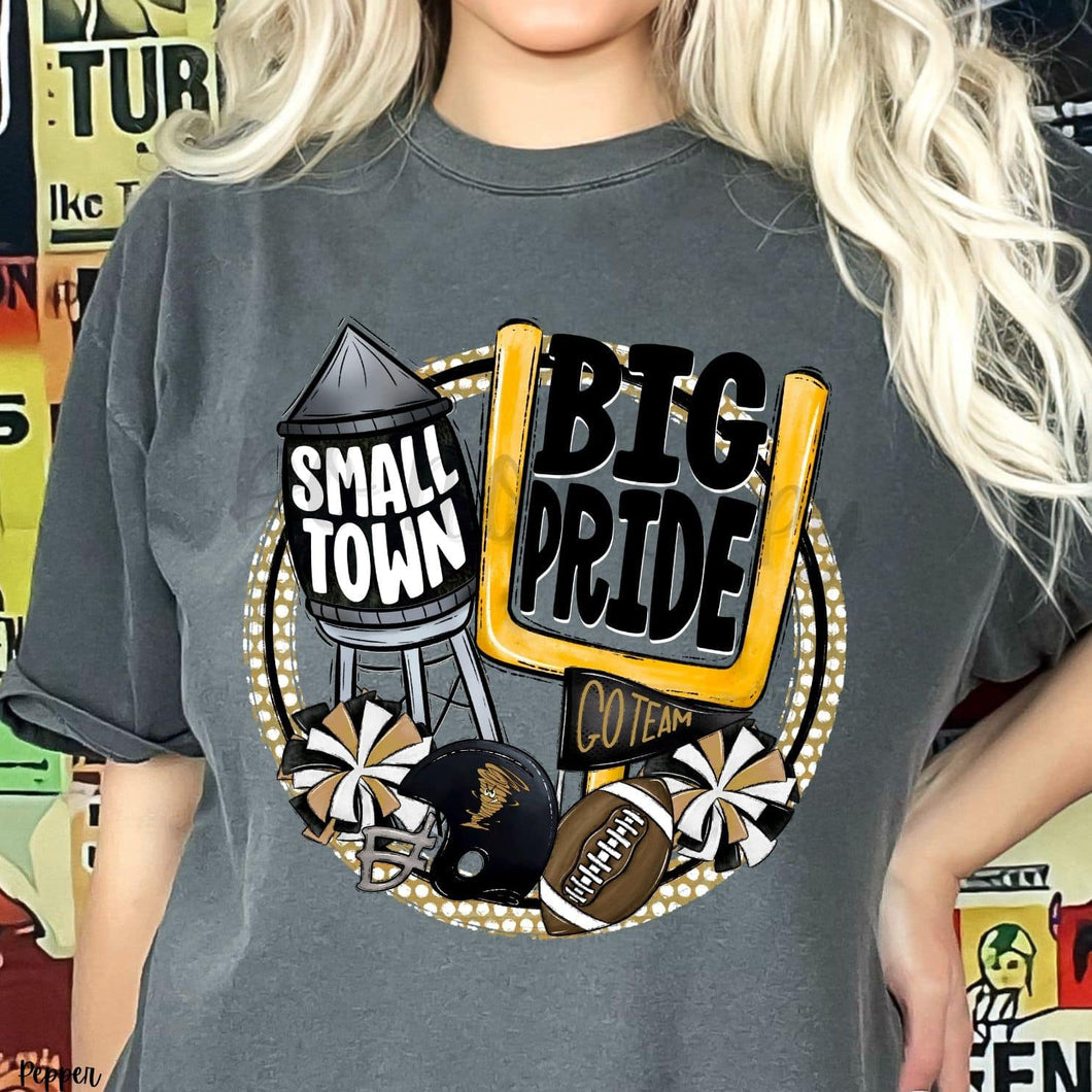 KBD OG Small Town Big Pride Football TORNADOES Vegas Gold, Black and White
