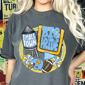 KBD OG Small Town Big Pride Football SPARTAN Light Blue Yellow