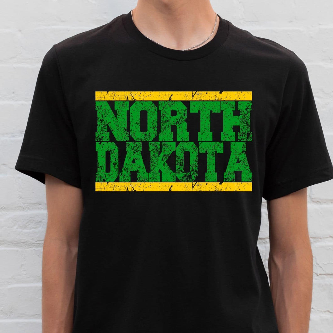 NORTH DAKOTA Distressed  Kelly Green and Yellow Gold Digital Download