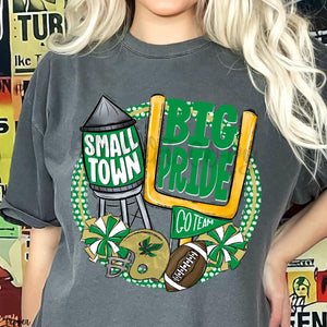 KBD OG Small Town Big Pride Football FALCONS KGreen and Vegas Gold