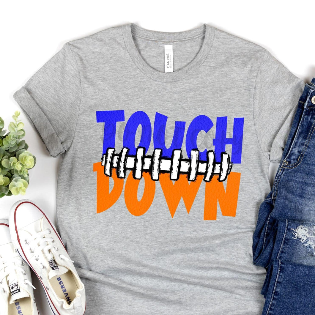 Touch Down Football Seams Royal Blue & Orange
