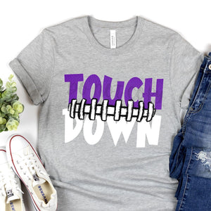 Touch Down Football Seams Purple & White
