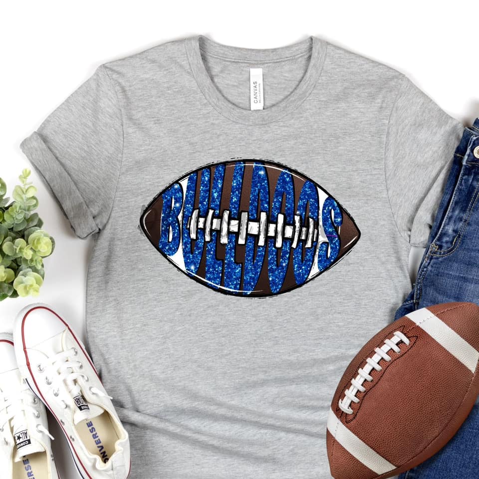 BULLDOGS Inlay Football Royal Glitter Digital Downloads