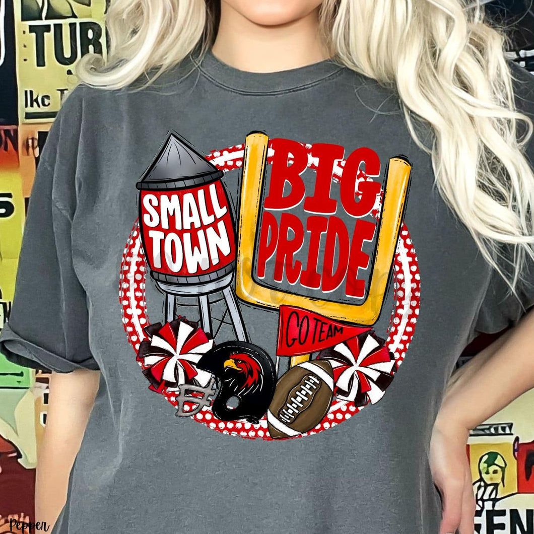 KBD OG Small Town Big Pride Football FALCONS Red, White and Black