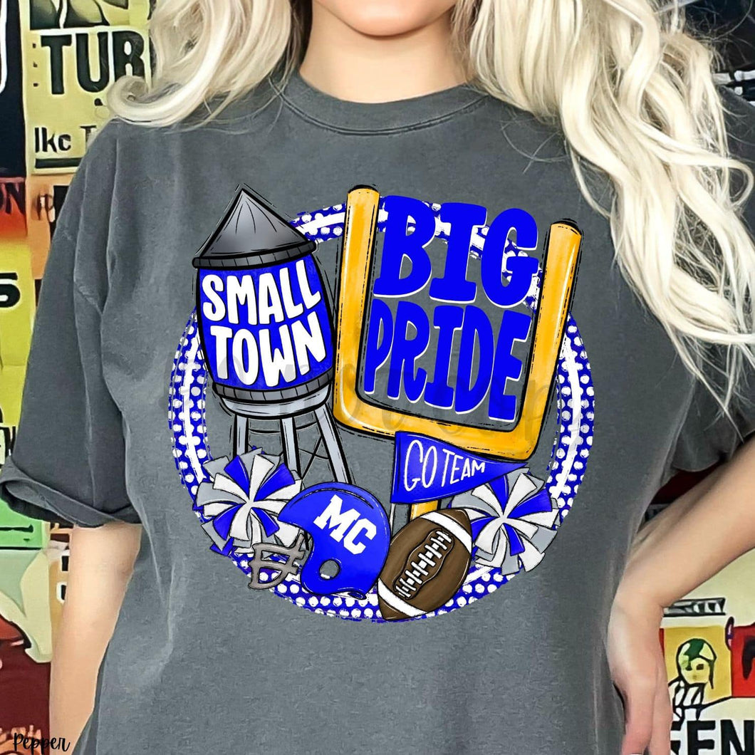 KBD OG Small Town Big Pride Football MC Royal and White