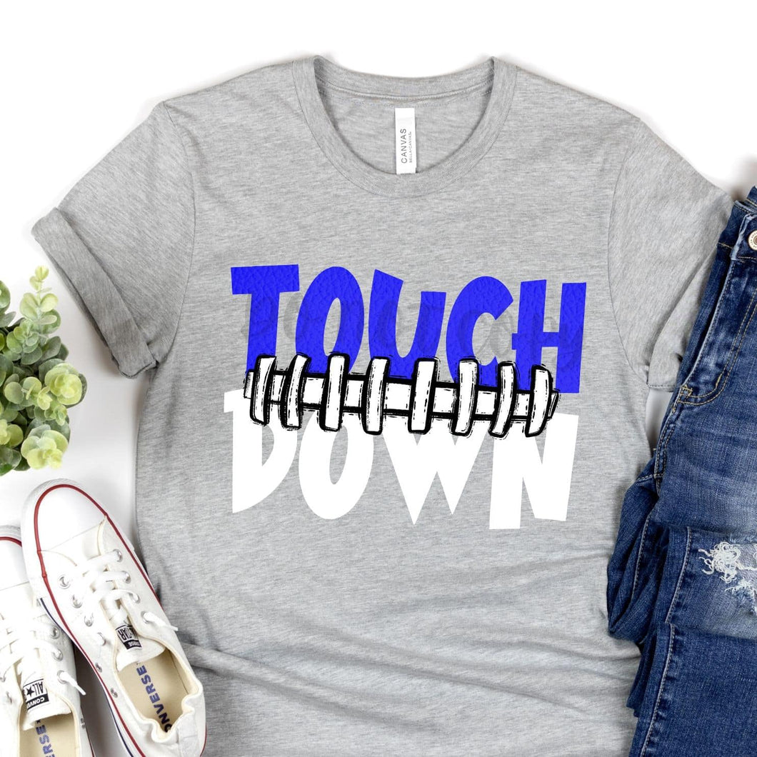 Touch Down Football Seams Royal & White