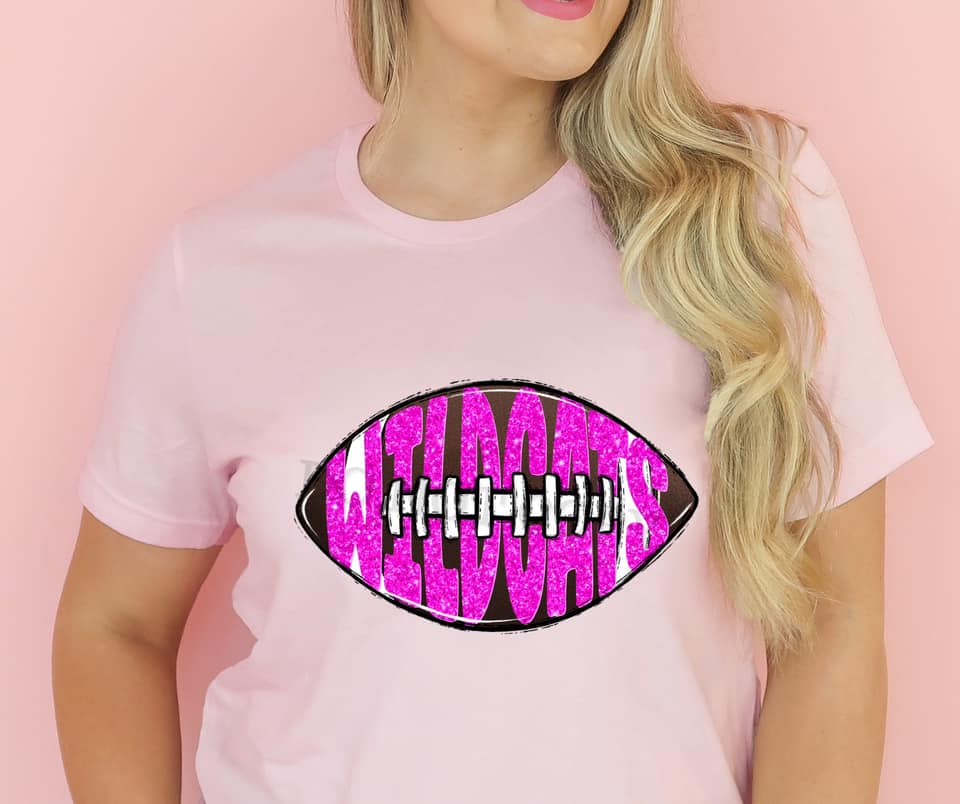 WILDCATS Inlay Football Hot Pink Glitter Digital Downloads