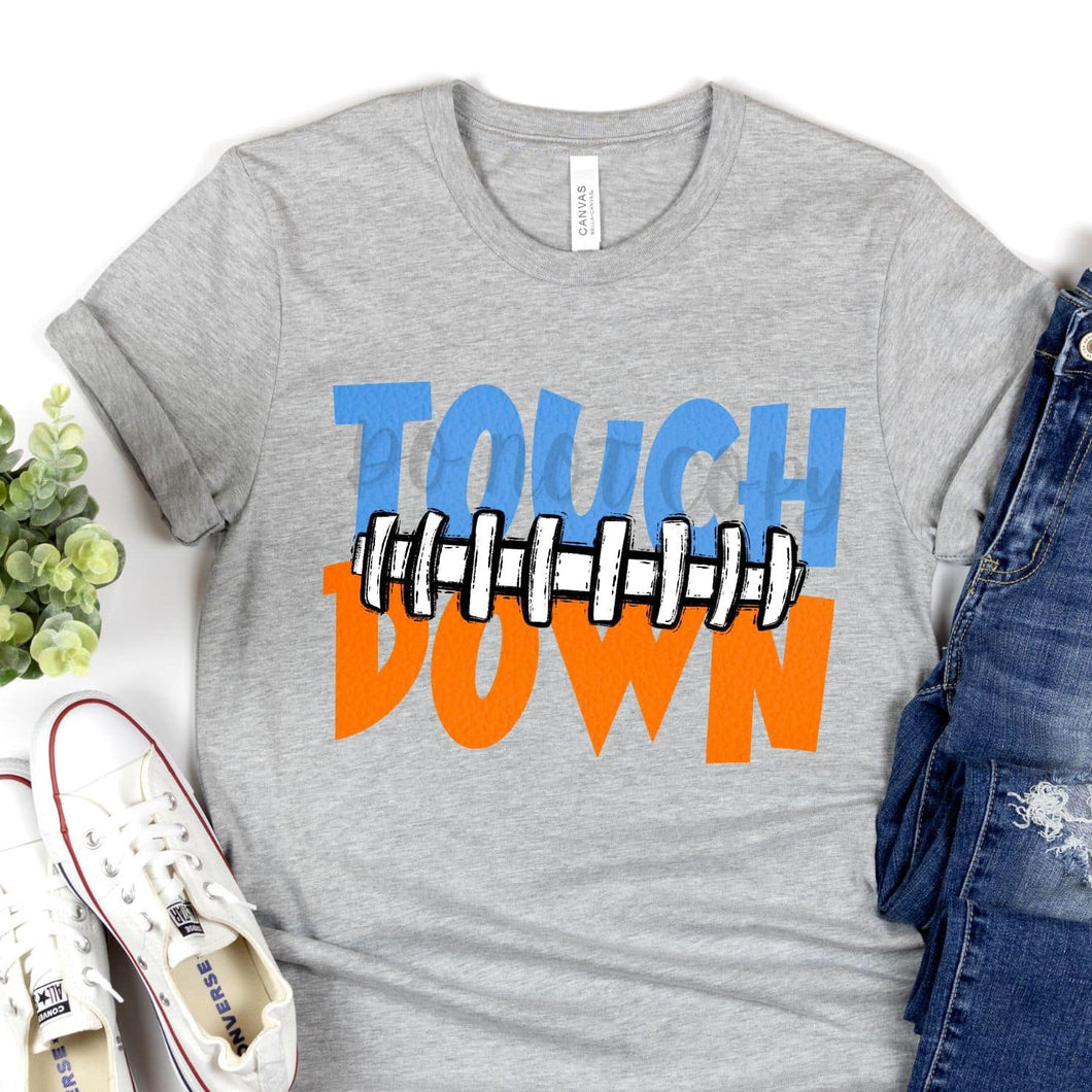 Touch Down Football Seams Carolina Blue & Orange