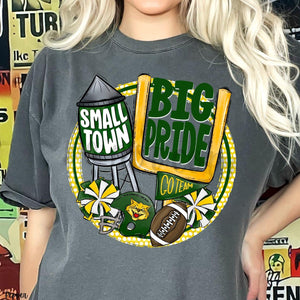 KBD OG Small Town Big Pride Football WILDCAT / BOBCAT Green and gold