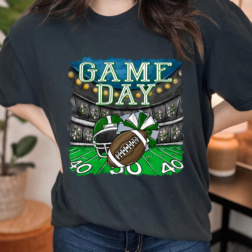 GAME DAY Stadium Dark Green and White Digital Download