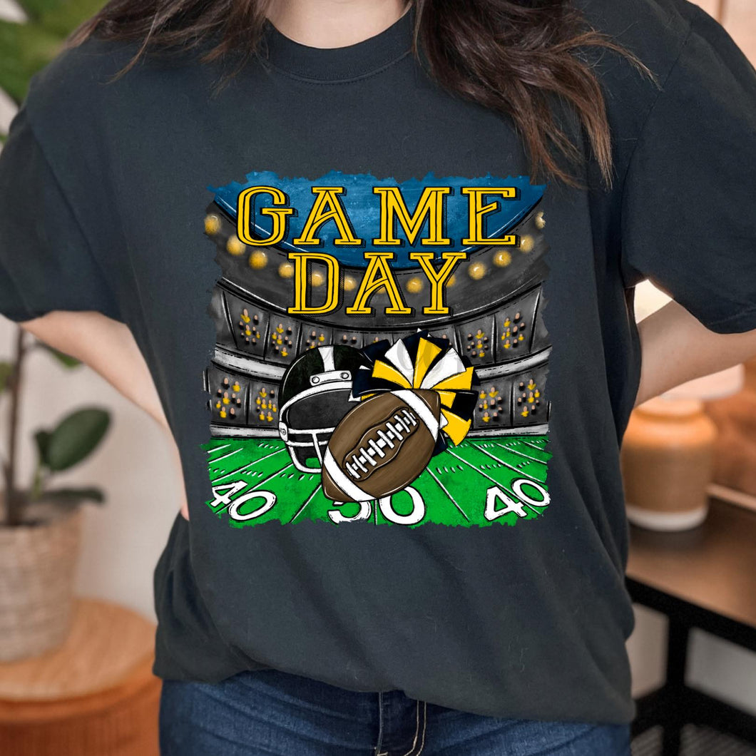 GAME DAY Stadium Yellow Gold, Black and White Digital Download