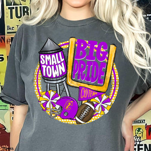 KBD OG Small Town Big Pride Football CHARGERS LIGHT Purple and Yellow