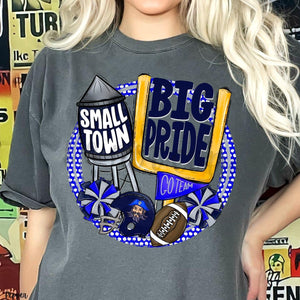 KBD OG Small Town Big Pride Football PIRATES Royal Grey and Navy