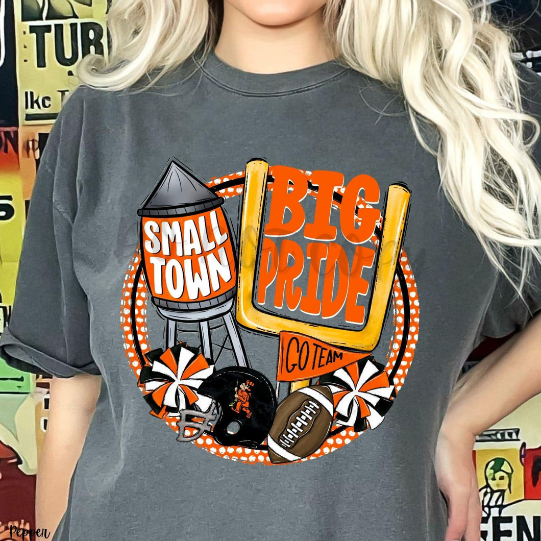 KBD OG Small Town Big Pride Football PIONEERS Orange and Black