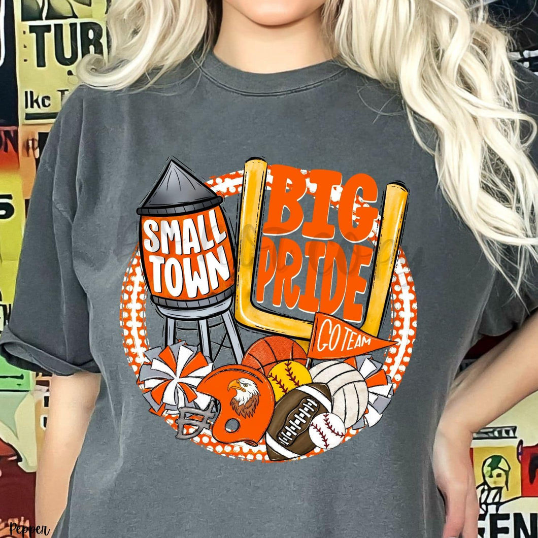 KBD OG Small Town Big Pride Football EAGLES Orange , White and Grey Multi Sport