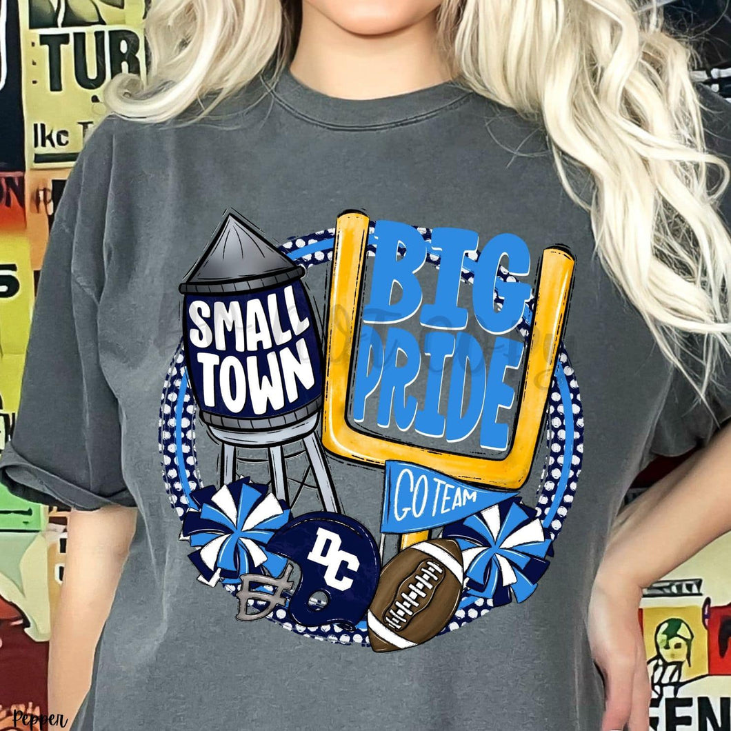 KBD OG Small Town Big Pride Football DC Royal and White