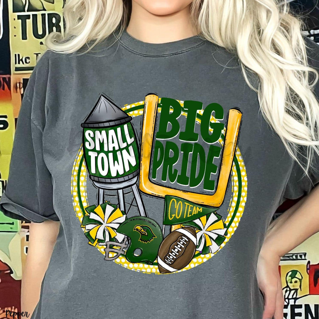 KBD OG Small Town Big Pride Football FALCONS Green, White and Yellow