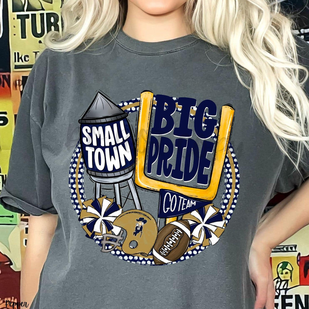KBD OG Small Town Big Pride Football SOUTHERNS Vegas Gold and Navy